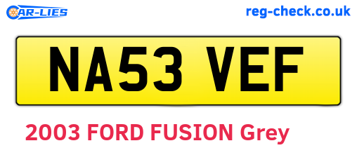 NA53VEF are the vehicle registration plates.