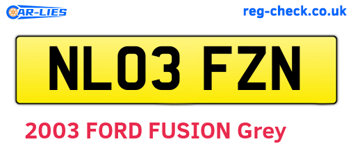 NL03FZN are the vehicle registration plates.