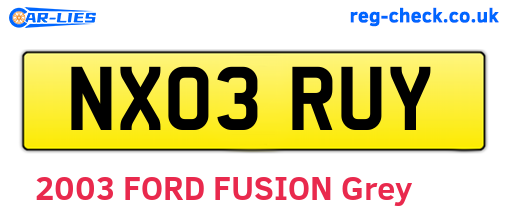 NX03RUY are the vehicle registration plates.