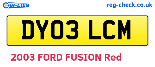 DY03LCM are the vehicle registration plates.
