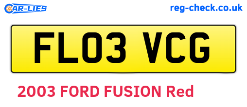 FL03VCG are the vehicle registration plates.
