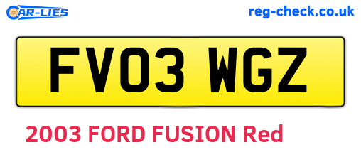FV03WGZ are the vehicle registration plates.