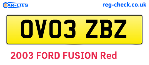 OV03ZBZ are the vehicle registration plates.