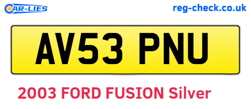 AV53PNU are the vehicle registration plates.