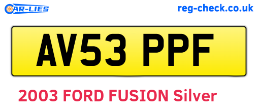 AV53PPF are the vehicle registration plates.