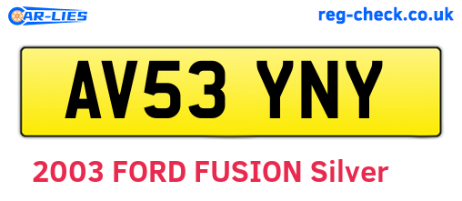 AV53YNY are the vehicle registration plates.