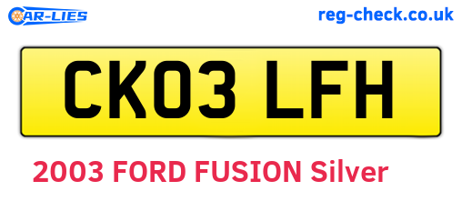 CK03LFH are the vehicle registration plates.