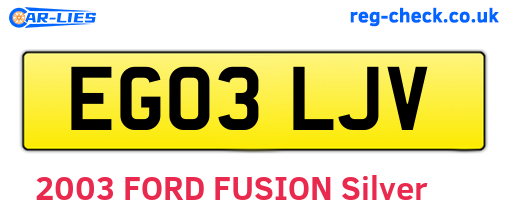 EG03LJV are the vehicle registration plates.
