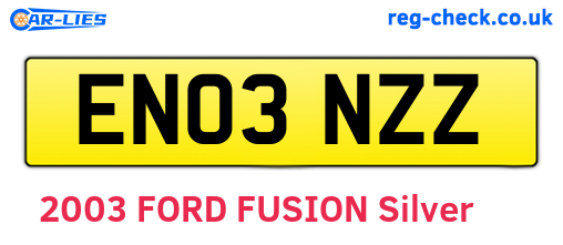 EN03NZZ are the vehicle registration plates.