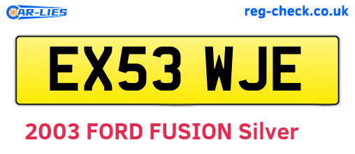 EX53WJE are the vehicle registration plates.