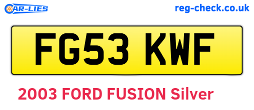 FG53KWF are the vehicle registration plates.