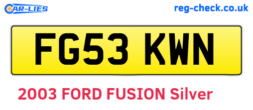 FG53KWN are the vehicle registration plates.