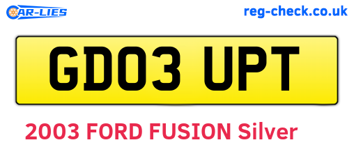 GD03UPT are the vehicle registration plates.