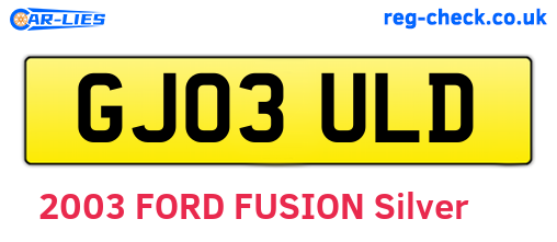 GJ03ULD are the vehicle registration plates.