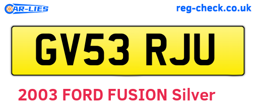 GV53RJU are the vehicle registration plates.