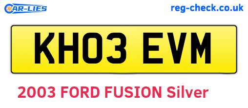 KH03EVM are the vehicle registration plates.