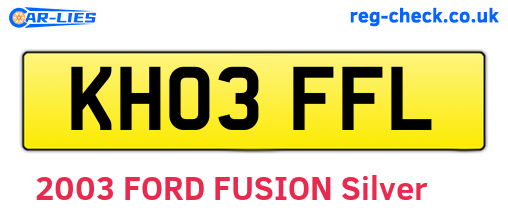 KH03FFL are the vehicle registration plates.