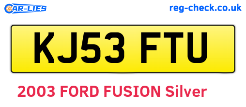 KJ53FTU are the vehicle registration plates.