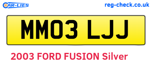 MM03LJJ are the vehicle registration plates.