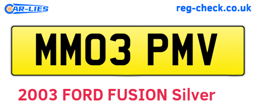 MM03PMV are the vehicle registration plates.