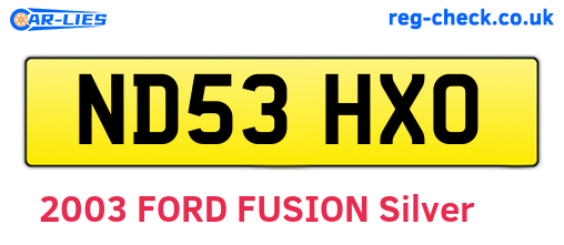 ND53HXO are the vehicle registration plates.