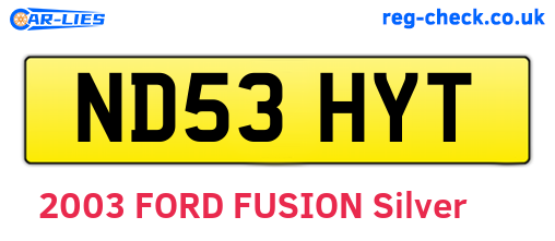 ND53HYT are the vehicle registration plates.