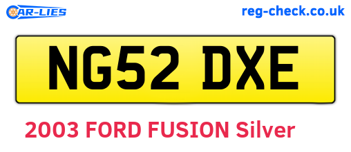 NG52DXE are the vehicle registration plates.