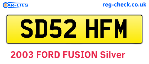 SD52HFM are the vehicle registration plates.