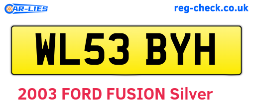 WL53BYH are the vehicle registration plates.