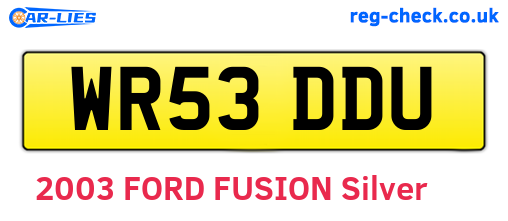 WR53DDU are the vehicle registration plates.