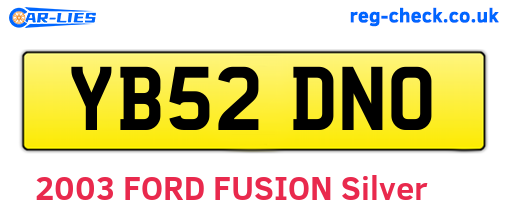 YB52DNO are the vehicle registration plates.