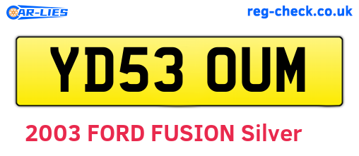 YD53OUM are the vehicle registration plates.