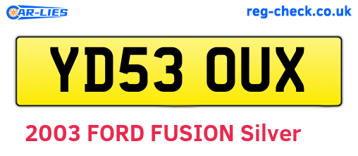 YD53OUX are the vehicle registration plates.