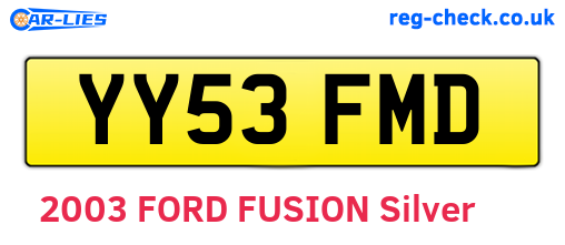 YY53FMD are the vehicle registration plates.