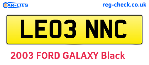 LE03NNC are the vehicle registration plates.