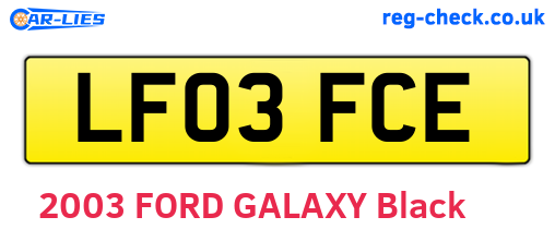 LF03FCE are the vehicle registration plates.