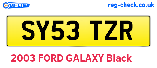 SY53TZR are the vehicle registration plates.