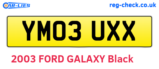 YM03UXX are the vehicle registration plates.