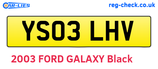 YS03LHV are the vehicle registration plates.
