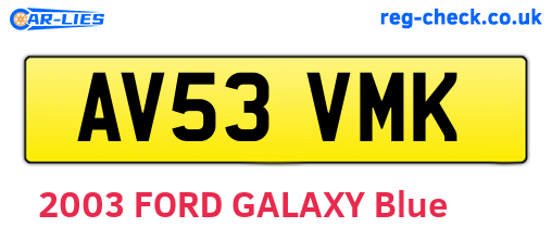 AV53VMK are the vehicle registration plates.