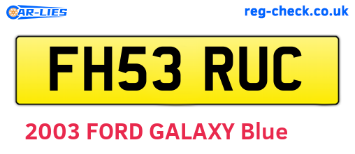 FH53RUC are the vehicle registration plates.