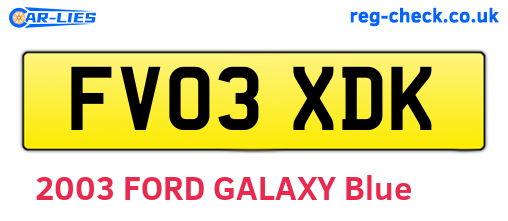 FV03XDK are the vehicle registration plates.