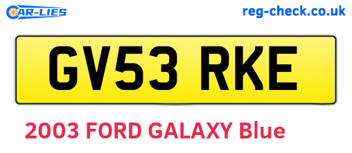 GV53RKE are the vehicle registration plates.