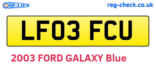 LF03FCU are the vehicle registration plates.