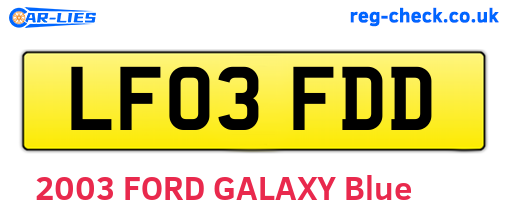 LF03FDD are the vehicle registration plates.