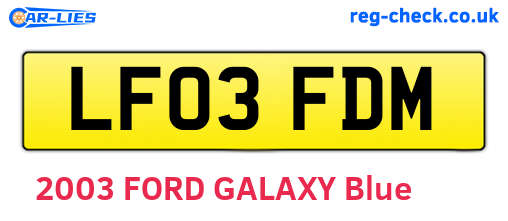 LF03FDM are the vehicle registration plates.