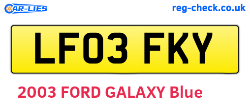 LF03FKY are the vehicle registration plates.