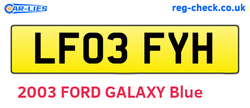LF03FYH are the vehicle registration plates.