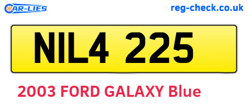 NIL4225 are the vehicle registration plates.