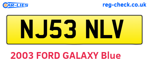 NJ53NLV are the vehicle registration plates.